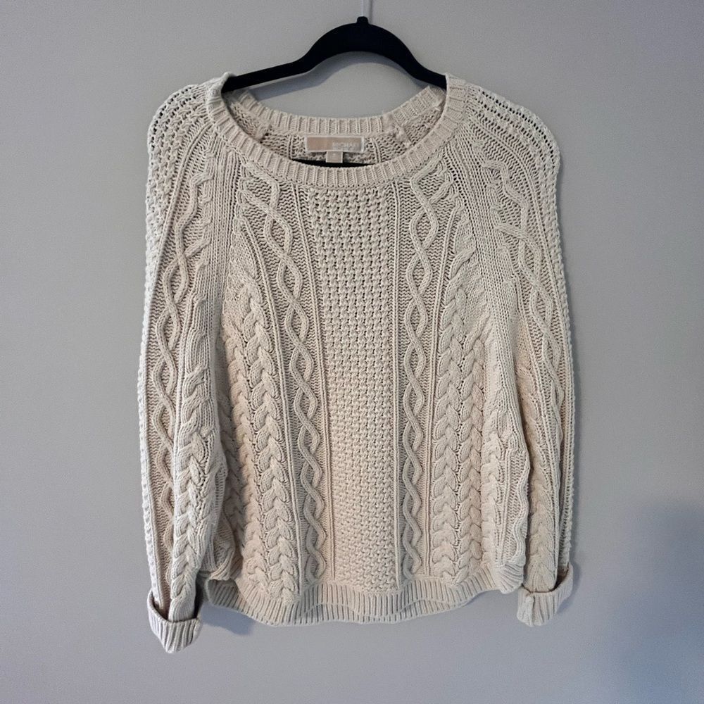 MICHAEL KORS COTTON CABLE KNIT SWEATER